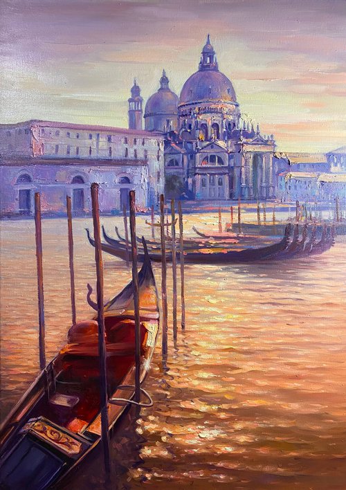 “Venice Lights” original oil painting by Artem Grunyka