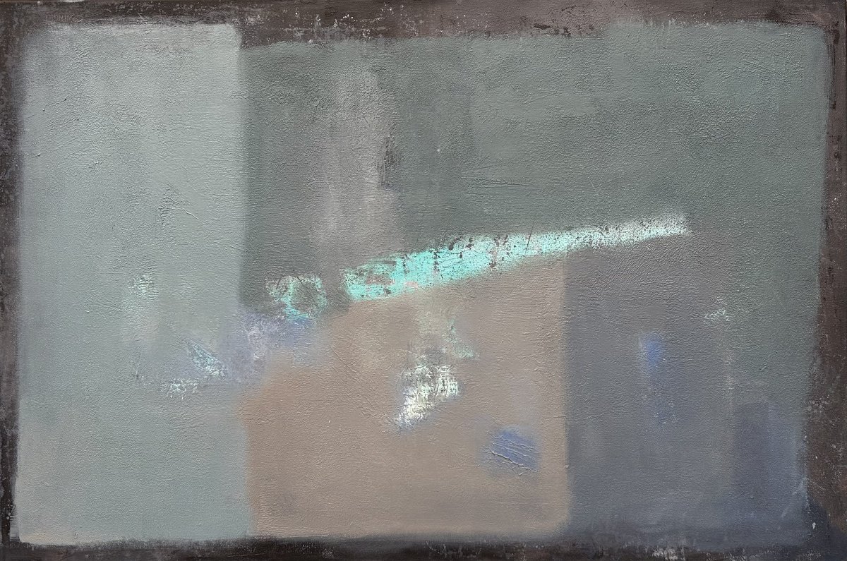 Abstract Acrylic Painting By Catherine Winget, 36 X 24, Into The Blue - Abstract Blues 16, Original Artwork