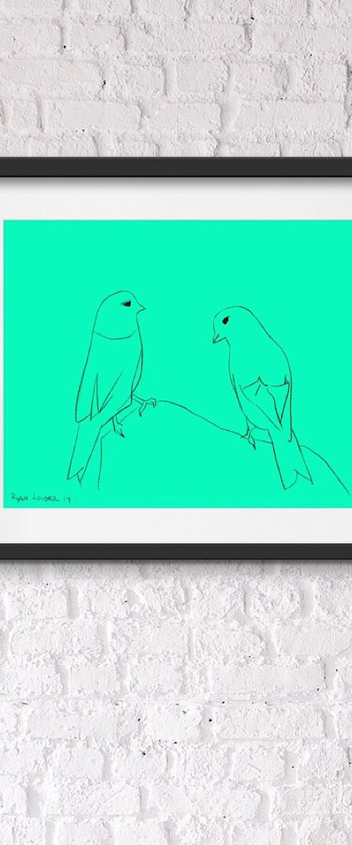 2 Birds 9x12 by Ryan  Louder