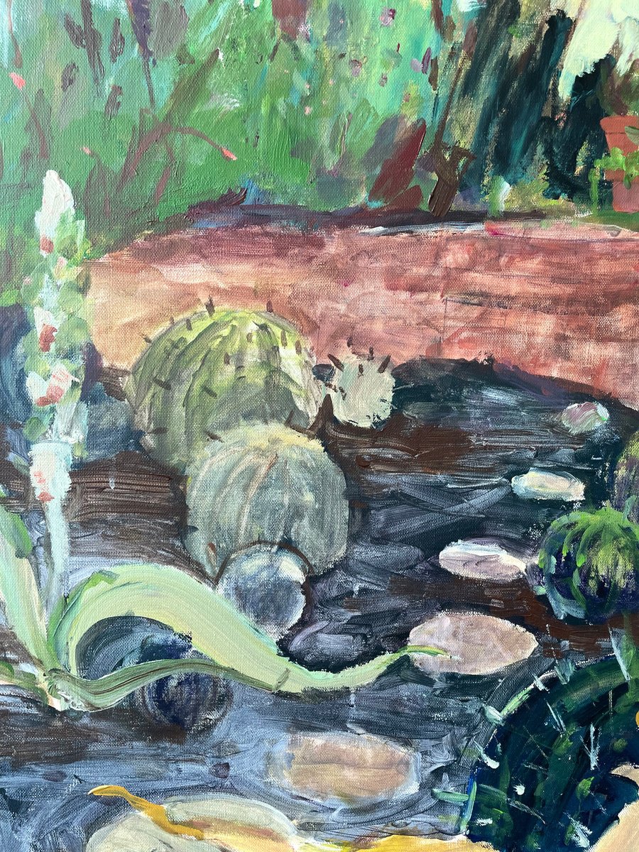 Impressionistic Botanical Painting By Anastasia Mazur-Skrobova, 24 X 35, Secret Garden, Original Artwork