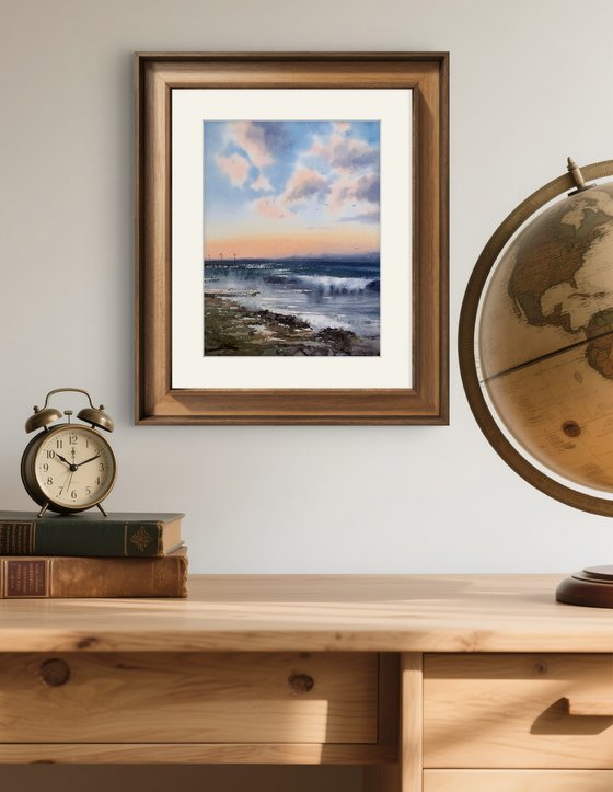 Sunset on the sea Storm