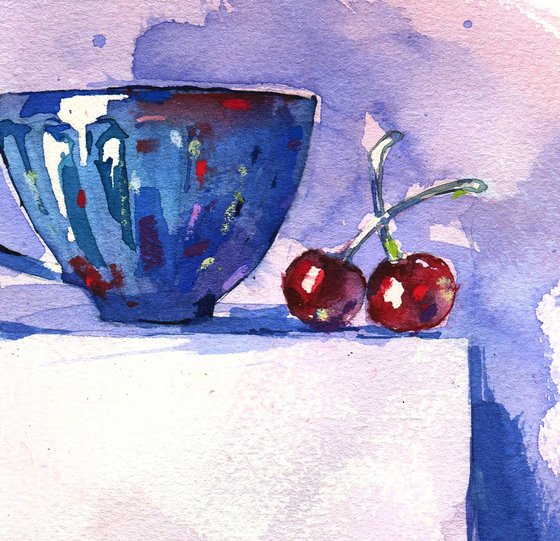 "Four pearl cups" brightly coloured sketch