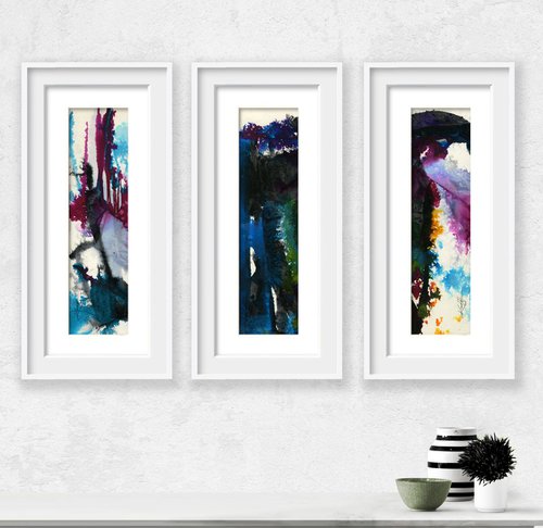 Abstraction 2019-4 - Set of 3 Paintings by Kathy Morton Stanion by Kathy Morton Stanion