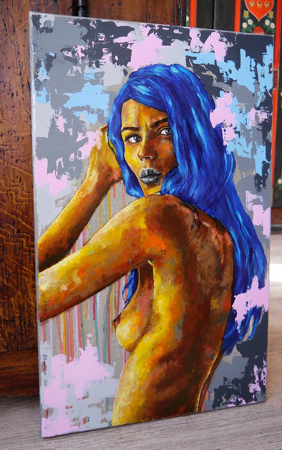 Portrait PS VI NUDE READY TO HANG  ORIGINAL PAINTING