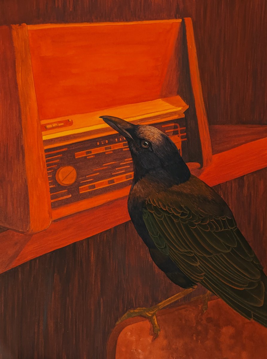 Impressionistic Animal Watercolour By Karina Danylchuk, 12 X 16", Waiting For The News, Original Artwork