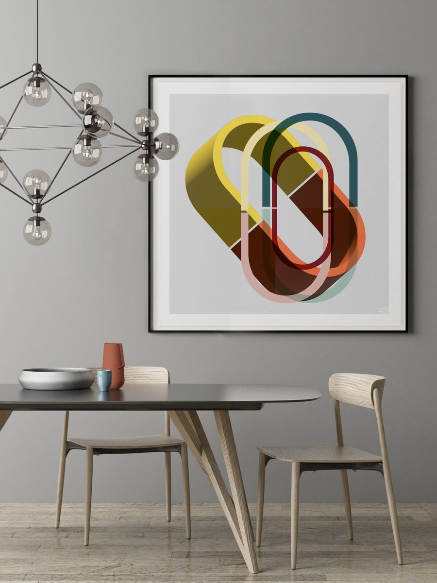 Geometric Abstract Giclee Print By Leigh Bagley, 39 X 39", Pill No:1, Original Artwork
