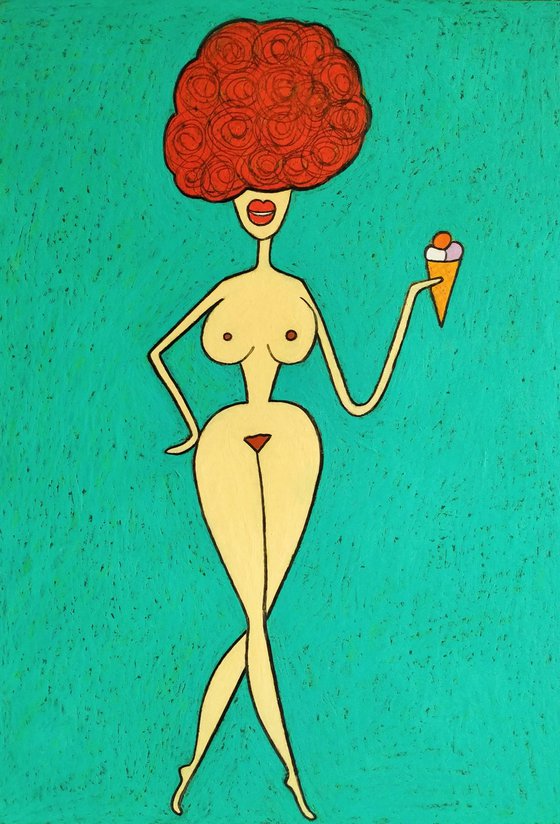 Nude with ice cream