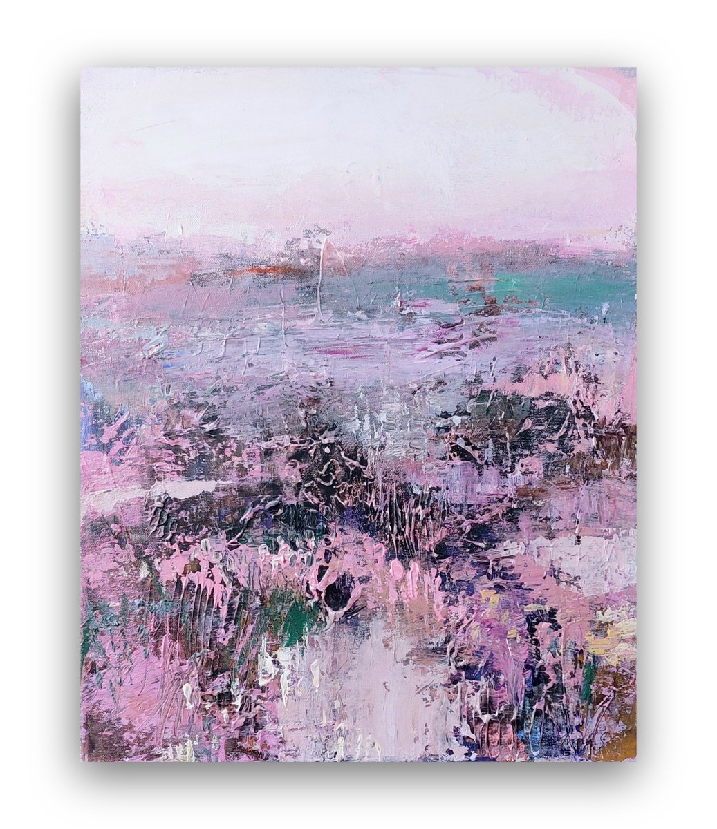 Expressive Landscape Acrylic Painting By Anna Silabrama, 16 X 20, - ?Morning - ?, Original Artwork