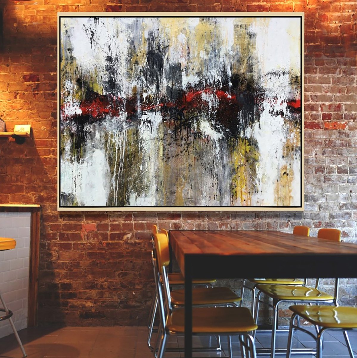 Abstract Acrylic Painting By Lynne Godina-Orme, 65 X 52", Power Struggle, Original Artwork