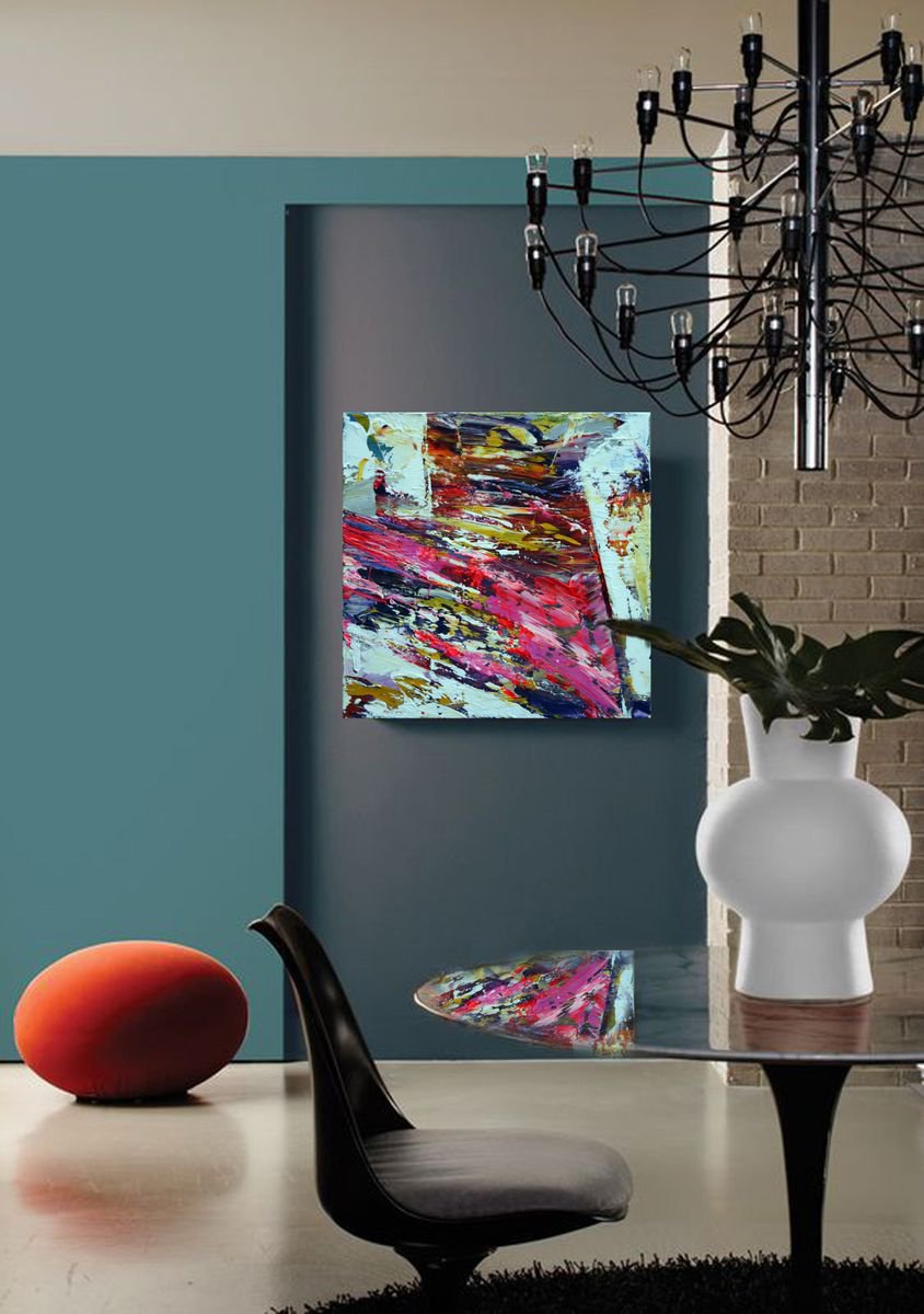 Abstract Acrylic Painting By Veljko Martinovic, 12 X 12", Right Way, Original Artwork