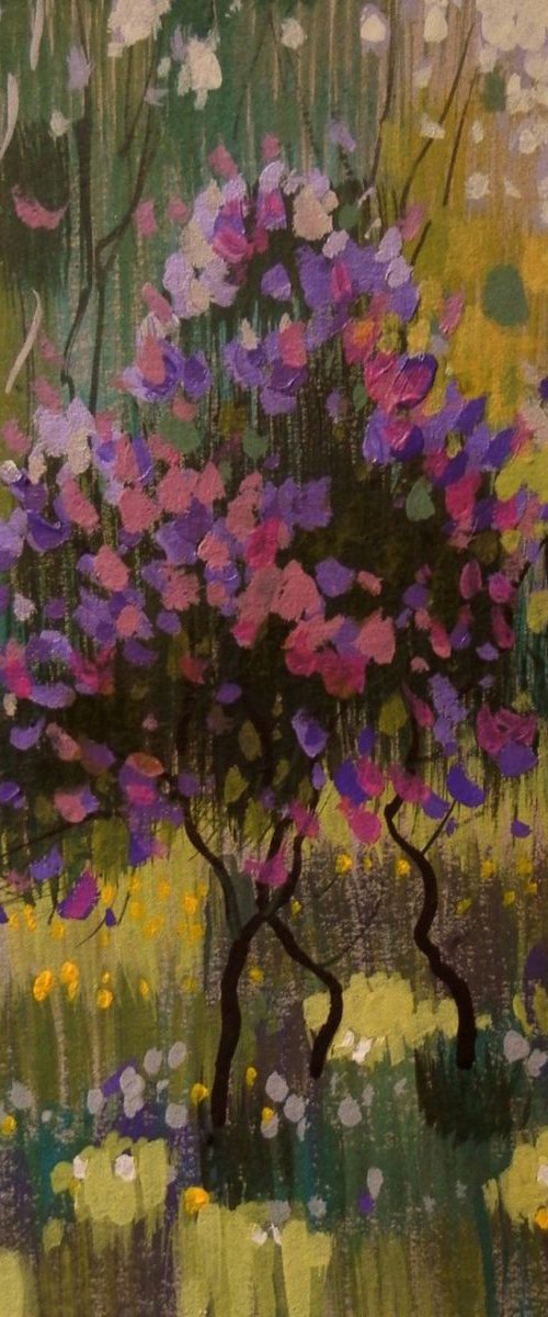 lilac, original painting, 30x19.5 cm by Sergey  Kachin
