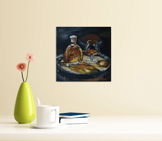 A man's still life with cognac