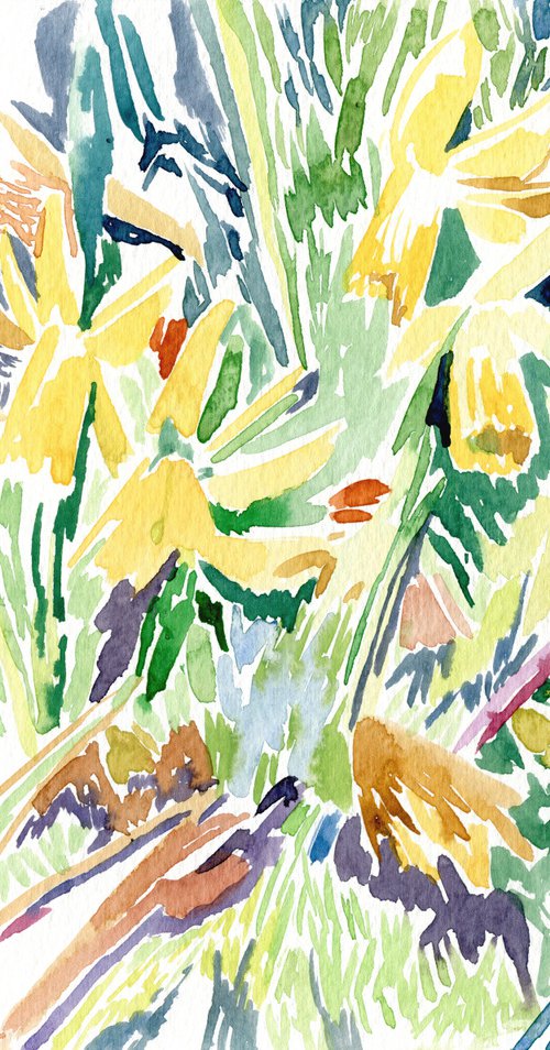 Narcissus. Watercolor by Daria Galinski