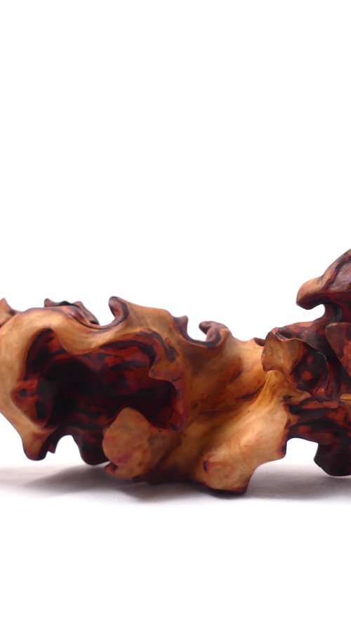 Emerging Phoenix - Abstract Wood Sculpture by J. Lane