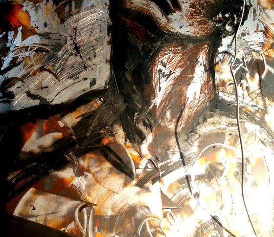 "Scratched soul"Original acrylic painting on aluminium panel 49x74x0,1cm