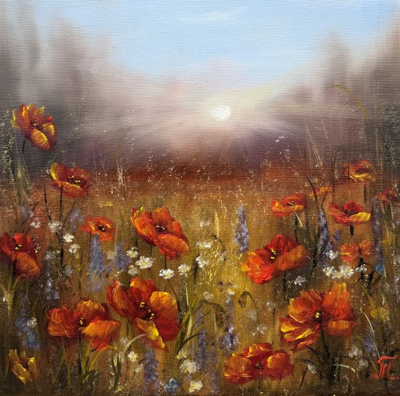 Red poppies - triptych