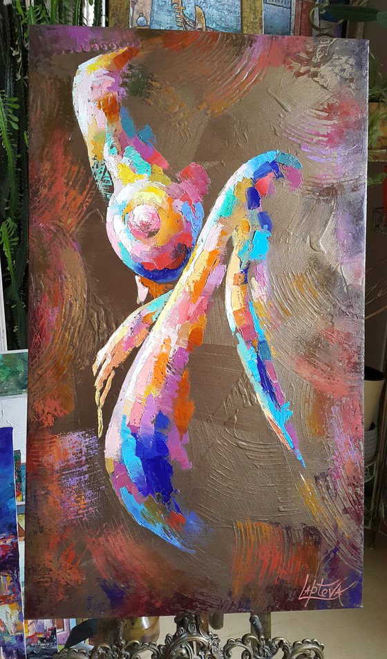 Painting Bright love, nude girl, naked woman