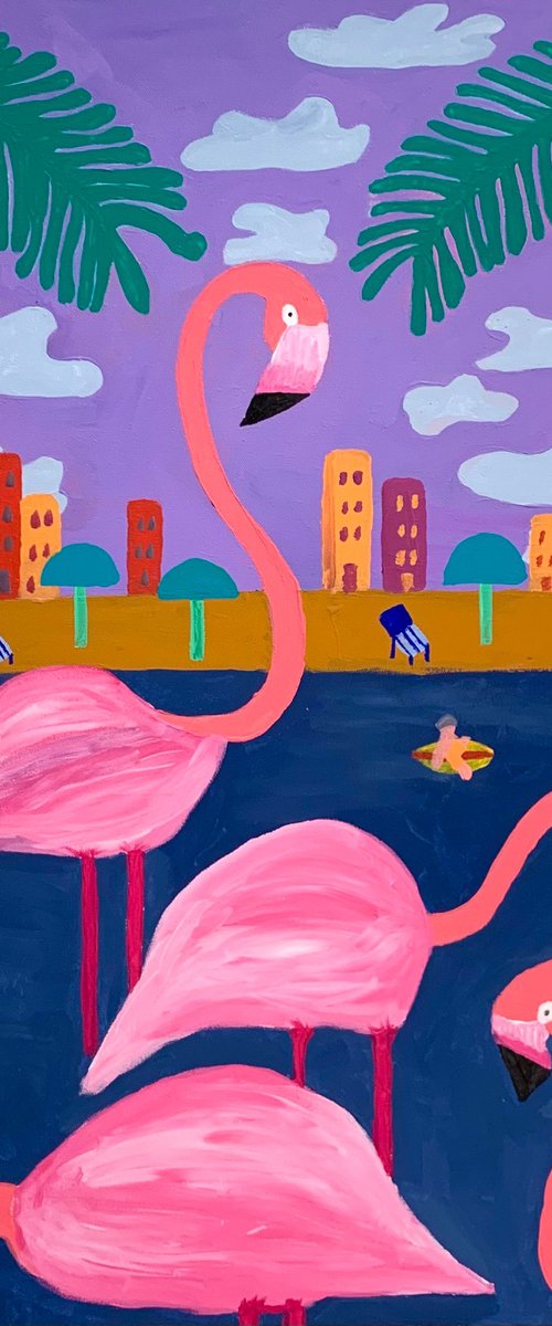 Pink Flamingos by Aurora Camaiani