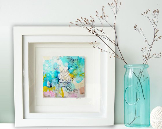 Framed ready to hang mini original abstract #235
