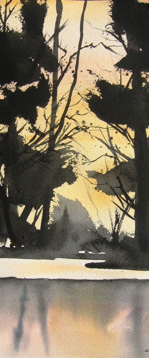 Woodland Glow - Original Watercolor Painting by CHARLES ASH