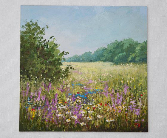 Flower meadow Oil painting