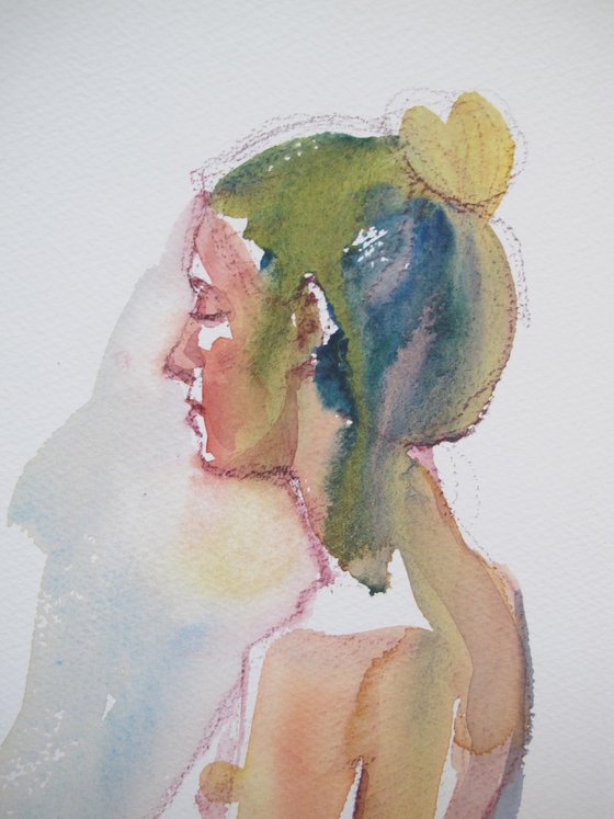 seated female nude