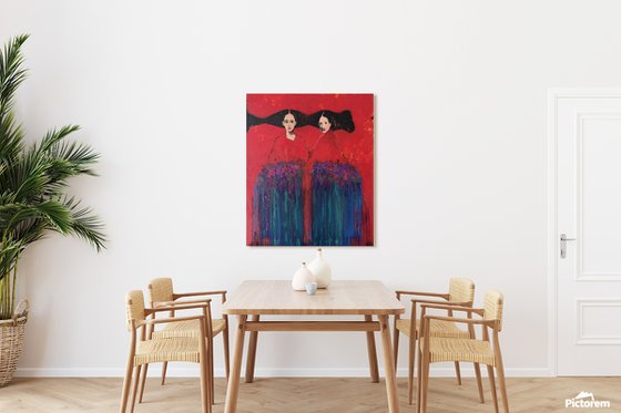 Sisters with Flowers