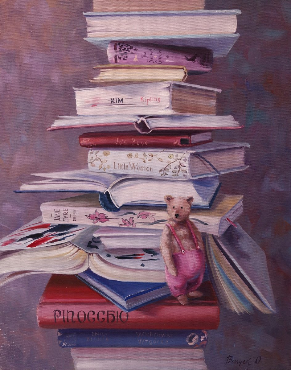 Photorealistic Oil Painting , Traveler Between Stories By Lena Vylusk, 16 X 20, Artwork For Sale On Artfinder
