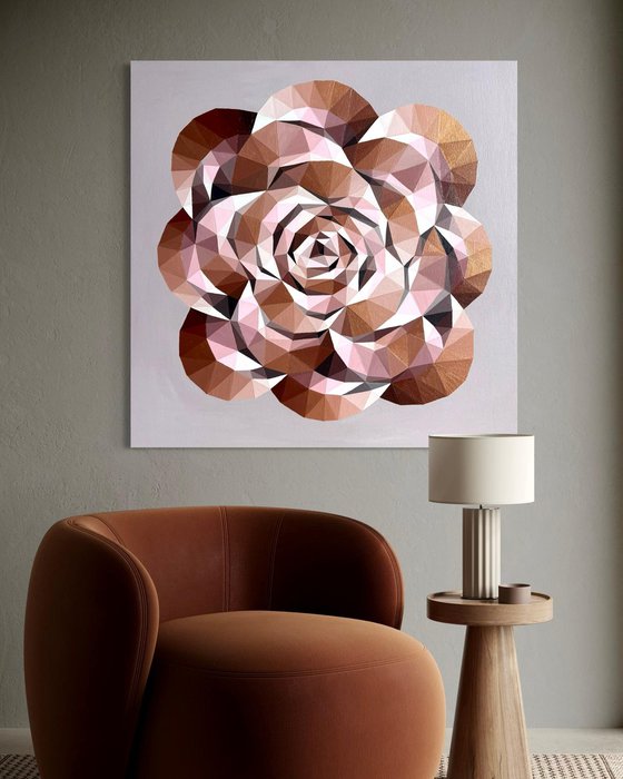 GEOMETRIC GOLDEN TEA ROSE