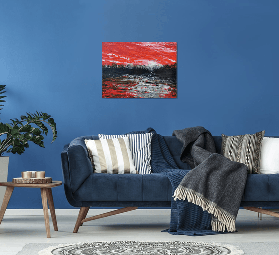 Red abstract landscape