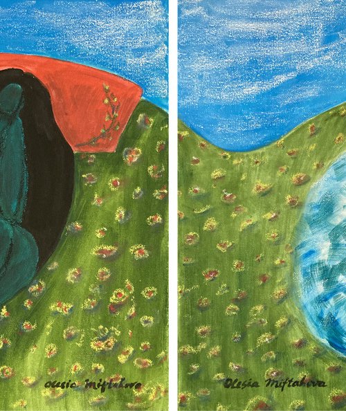 Diptych "Summertime" by Olesia Miftahova
