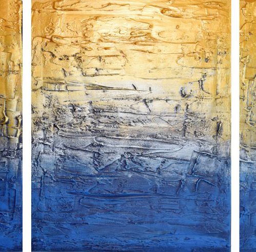 Silver and Gold 48 x 20 by Stuart Wright