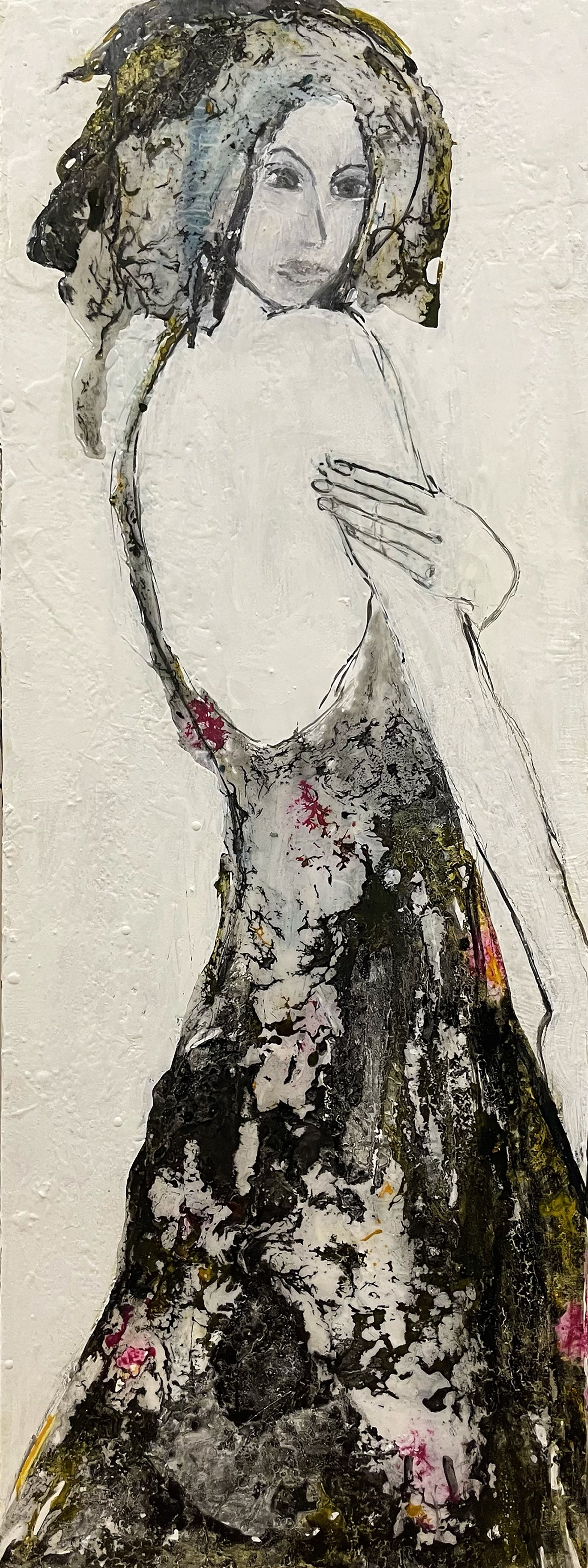 Impressionistic Portrait Painting By Giusy Lauriola, 18 X 47, Shira, Original Artwork