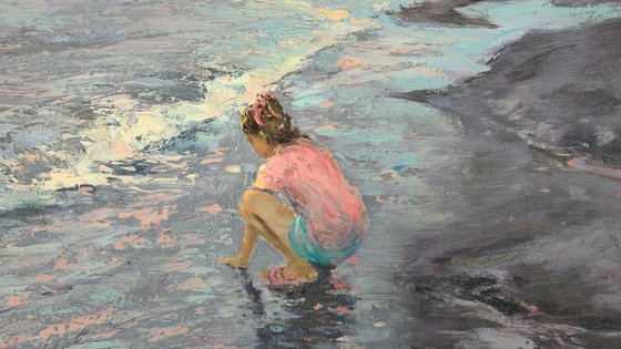 The Girl and the Sea Painting