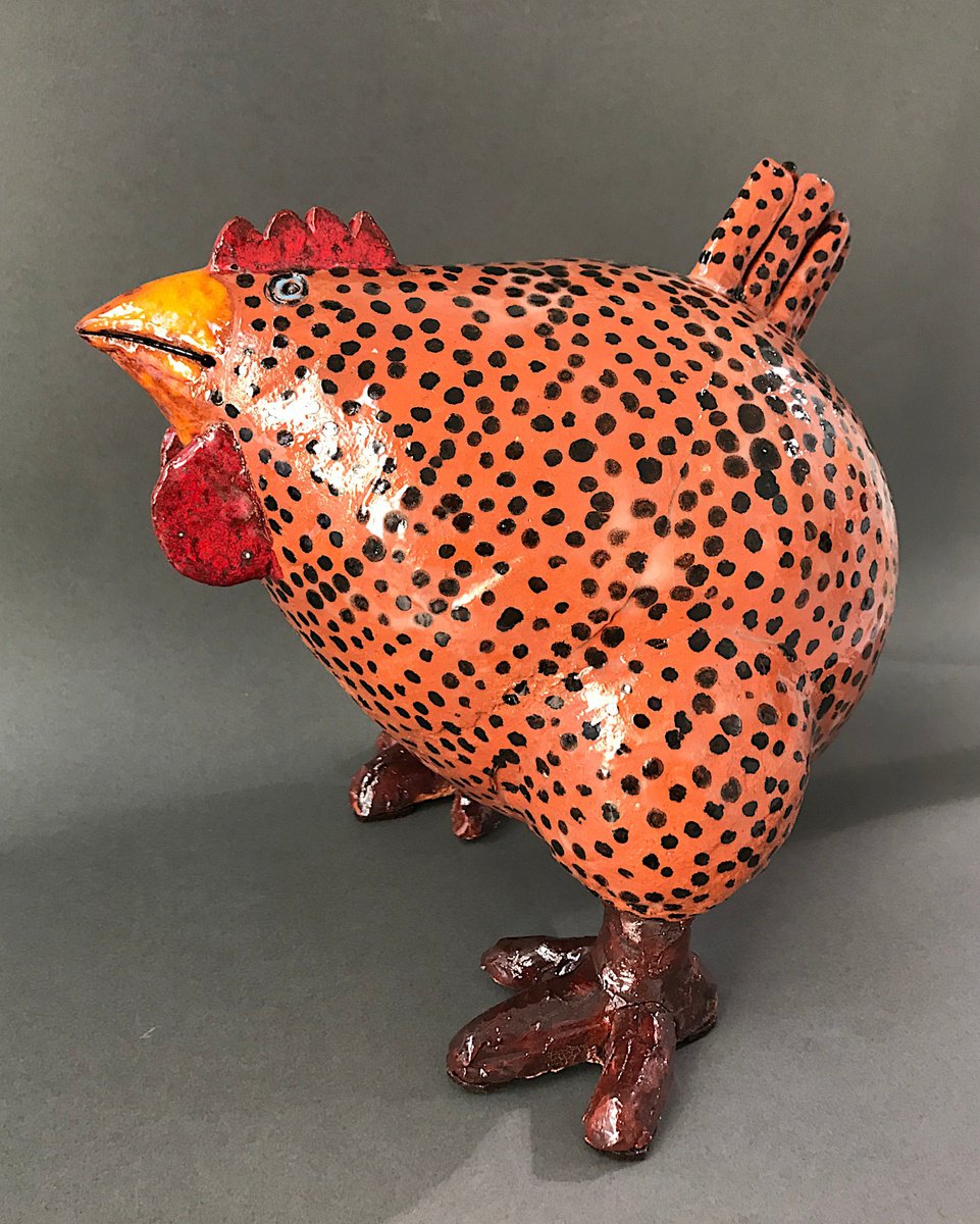 Orange Funny Chicken by Nora Blazeviciute