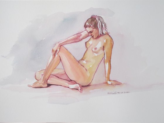 Seated female nude