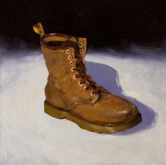 modern still life of a doc marteen shoe - gift idea , urban art