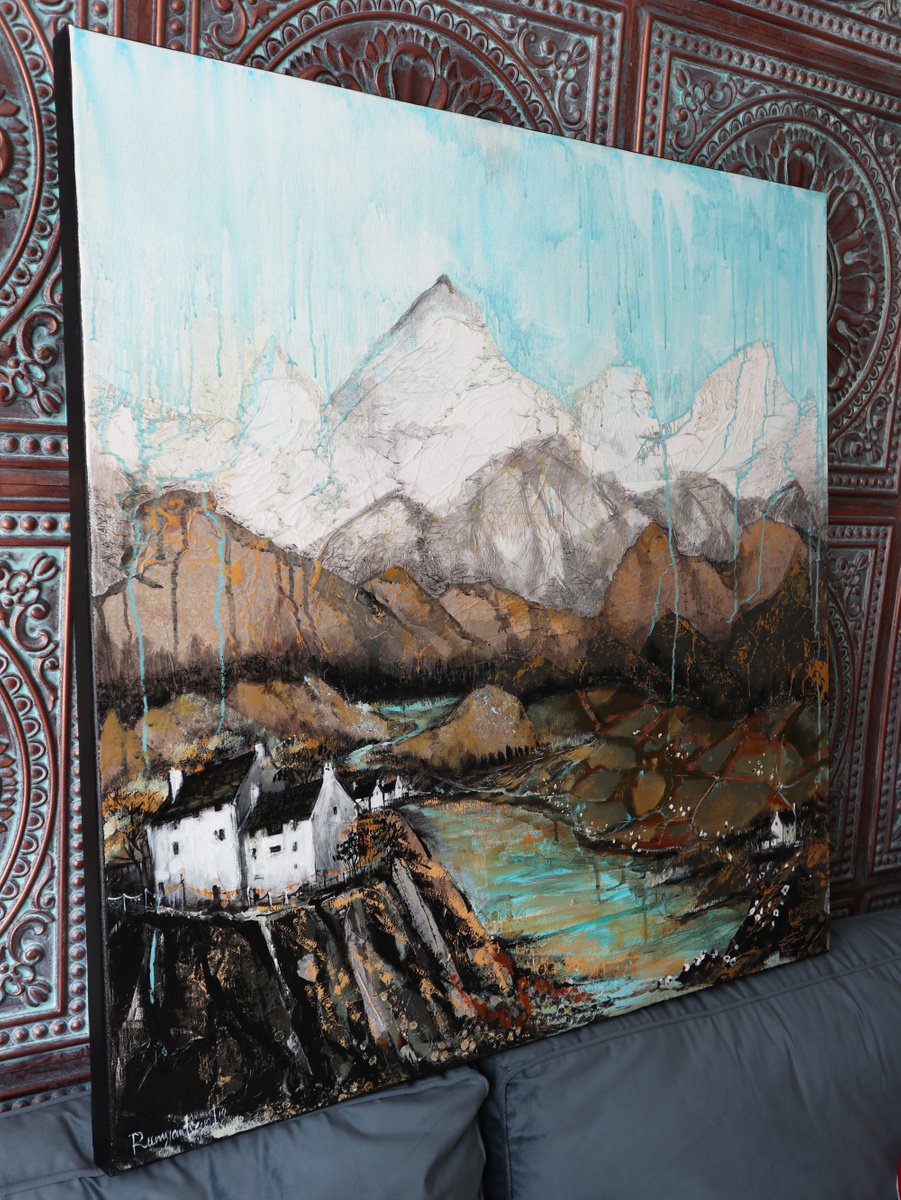 Impressionistic Landscape Acrylic Painting By Irina Rumyantseva, 40 X 40, Great British Countryside C01N08, Original Artwork