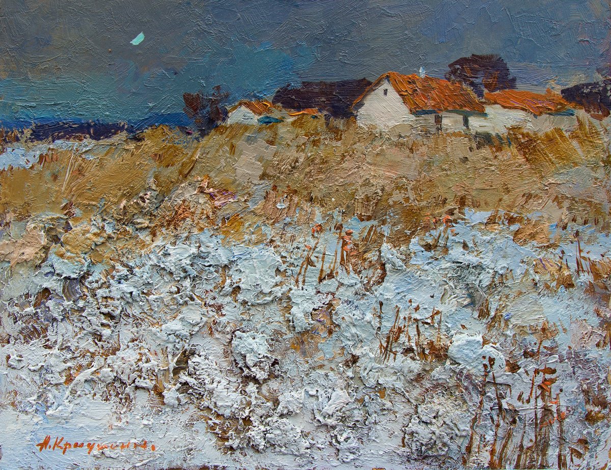 Impressionistic Landscape Oil Painting By Aleksandr Kryushyn, 20 X 15, Toward Evening, Original Artwork