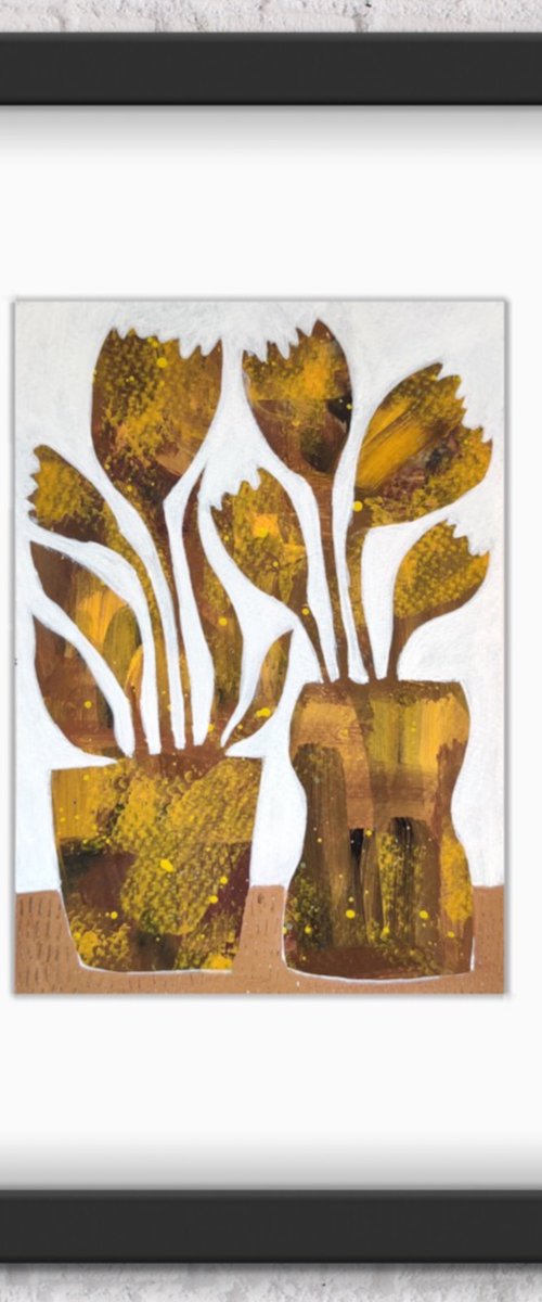 Yellow Tulips in Vases by Ketki Fadnis