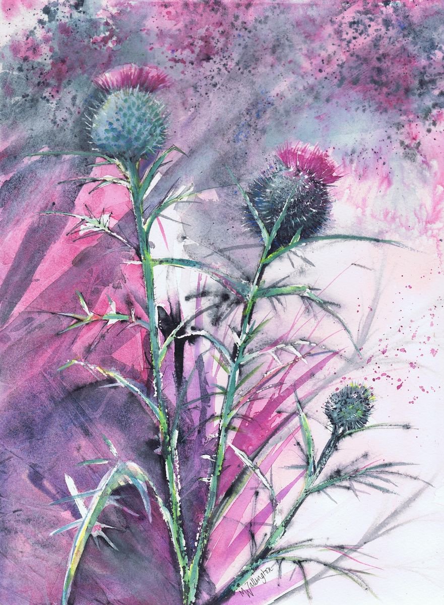 Inky Thistles by Michele Wallington