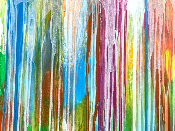 Day By Day - LARGE,  STRIPED, MODERN, ABSTRACT ART – EXPRESSIONS OF ENERGY AND LIGHT. READY TO HANG!