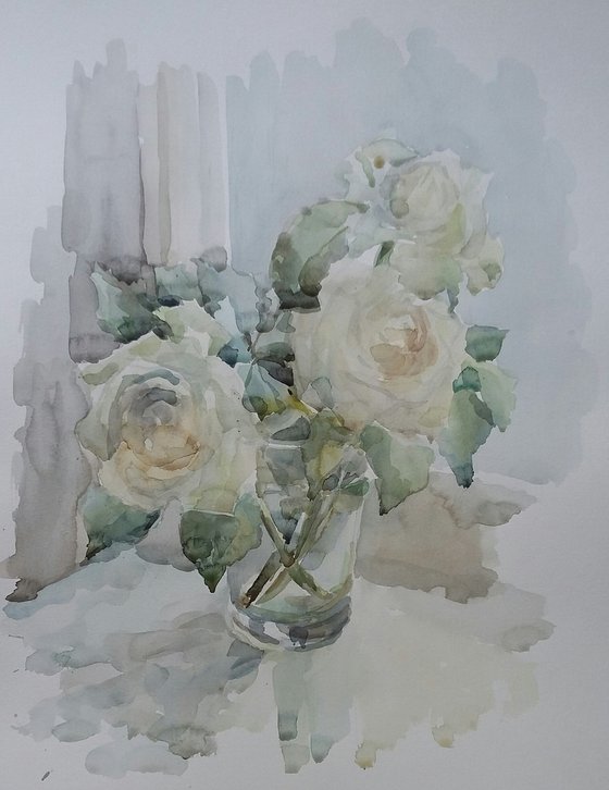 Roses. Original watercolor