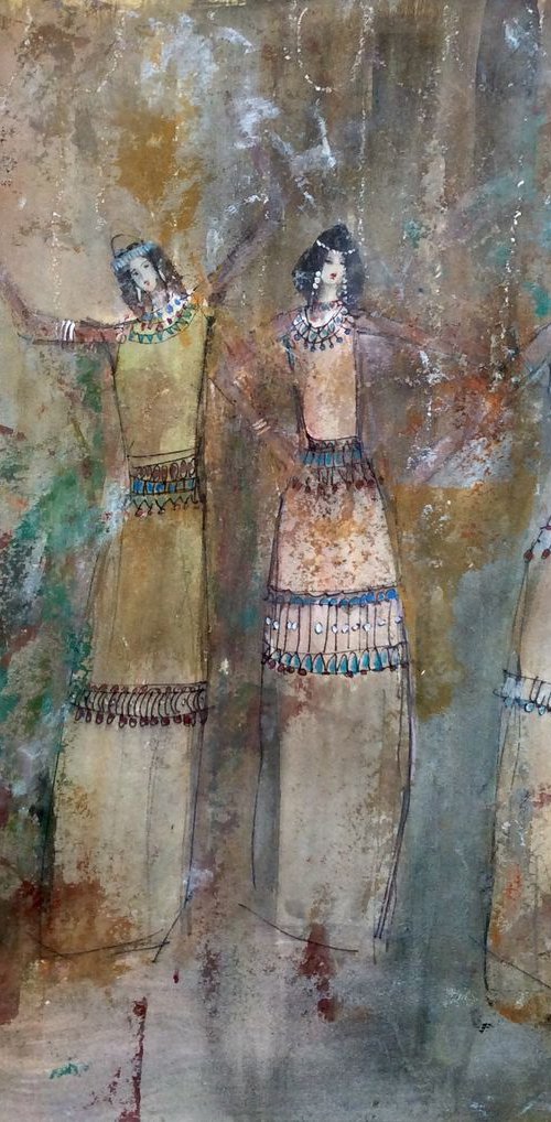 ANCENT DANCING GIRLS by Roma Mountjoy