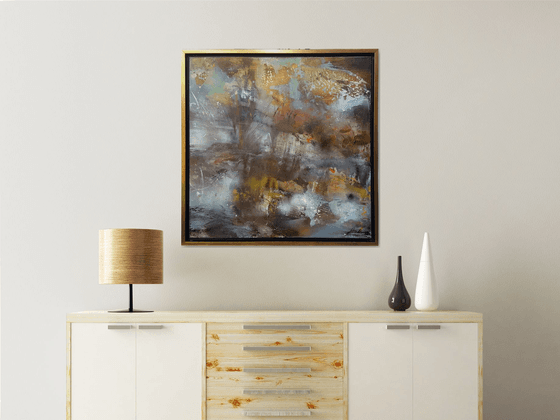 Large Framed Diaphane Painting Mindscape Lightscape Sonata For A Deep Silence By O KLOSKA