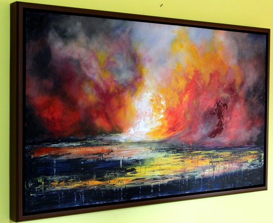 The Wrath  of Angels - large framed abstract painting