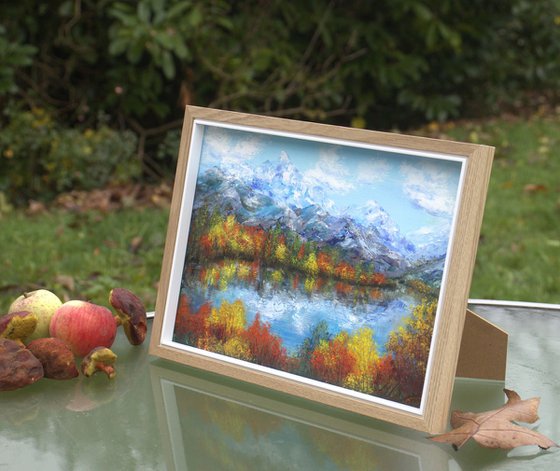 Autumn on mountain lake