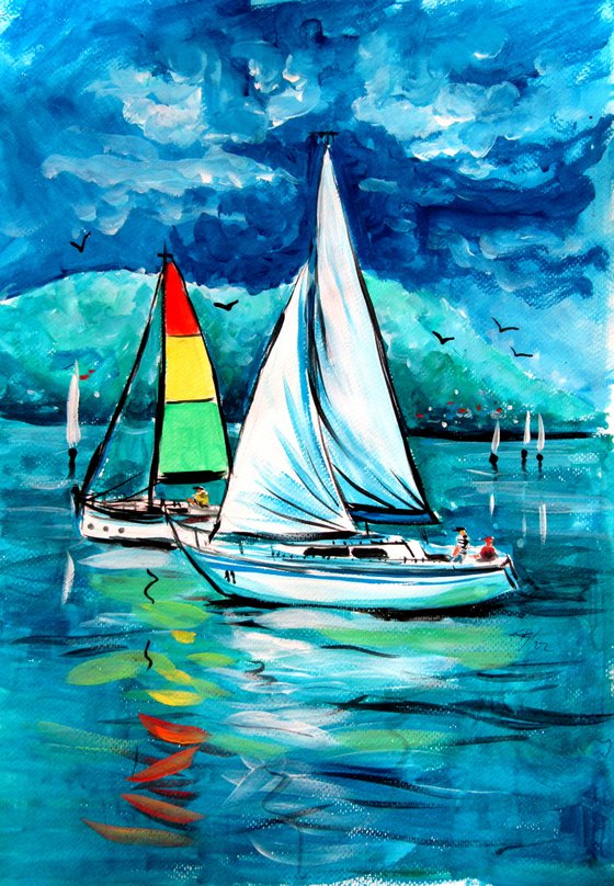 Sailboats on Balaton