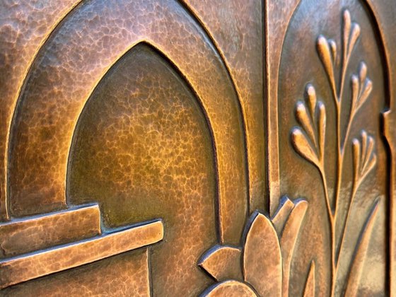 "The Architect's Garden" Copper Wall Relief