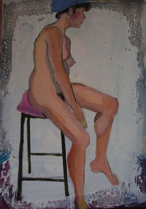 Nude girl with cap by Christine Callum  McInally